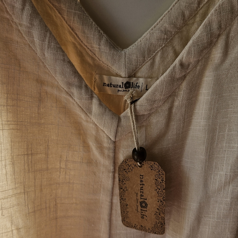Natural Life Cream V-Neck Jumpsuit